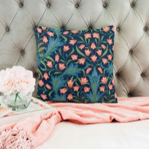 Motif floral bleu et rose de William Morris