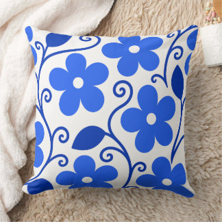 Coussin Motif floral bleu sans couture