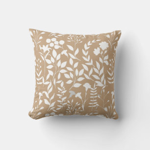 Coussin Motif floral bleu.ST02. blanc L Orange BG
