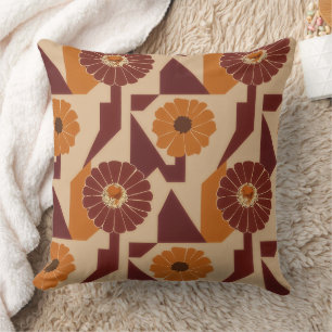 Coussin Motif floral botanique automnal boho