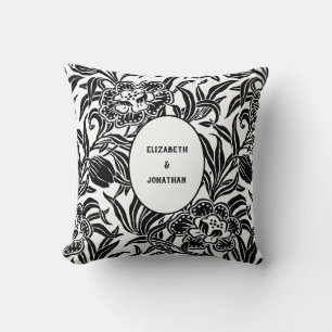 Coussin Motif floral botanique vintage Art Nouveau