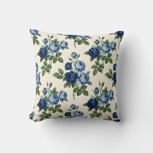Coussin Motif floral de rose bleue