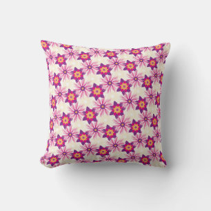 Coussin Motif floral décoratif Rose Violet Astra Moderne