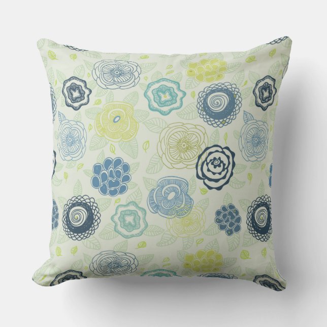 Coussin Motif floral élégant avec les fleurs mignonnes (Recto)