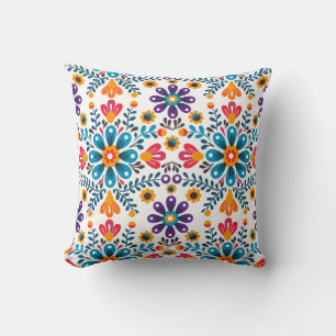 Coussin Motif floral folklorique coloré - Décoratif Vibran