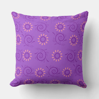 Coussin Motif floral graphique violet