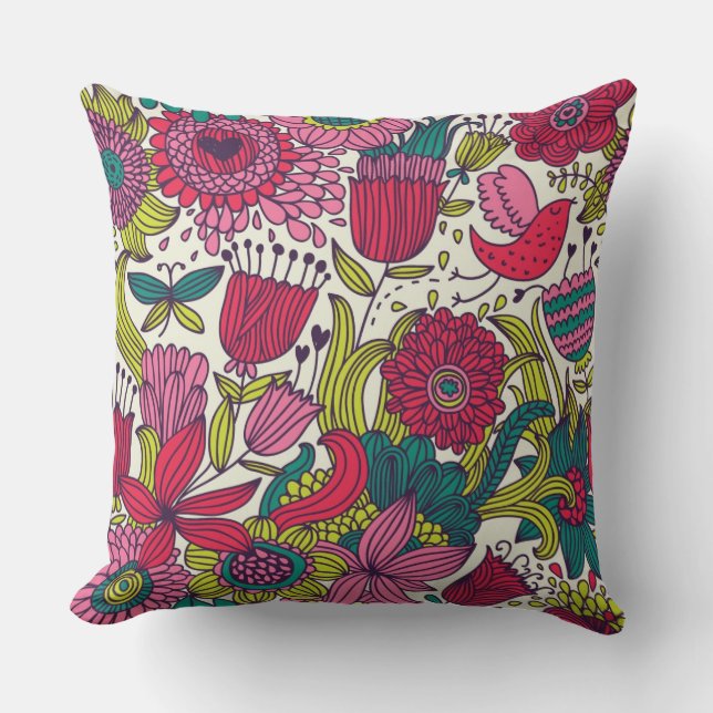 Coussin Motif floral lumineux (Recto)