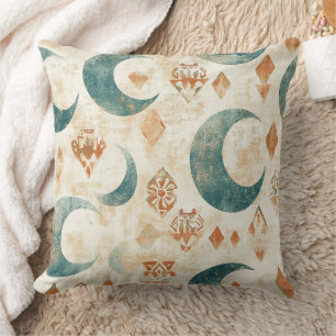 Coussin Motif floral lunaire bohème rustique (11)