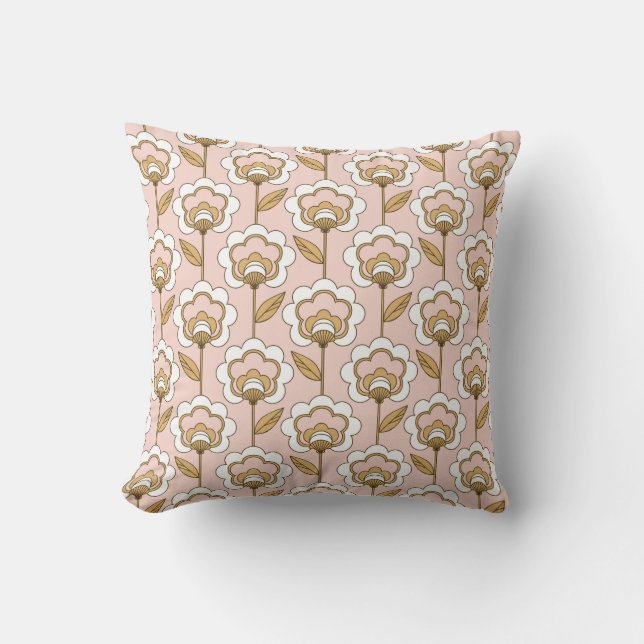 Coussin Motif floral moderne de la moitié du siècle (Recto)