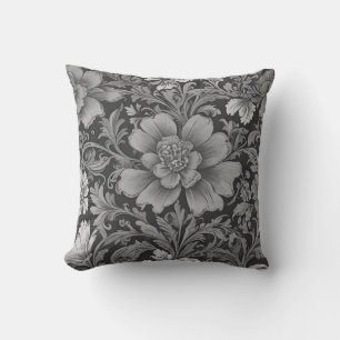 Coussin Motif floral monochrome vintage