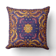 Motif floral or violet bleu