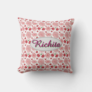 Coussin Motif floral personnalisé et sur mesure à l'aquare