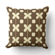 Motif floral rétro avec Brown et beige