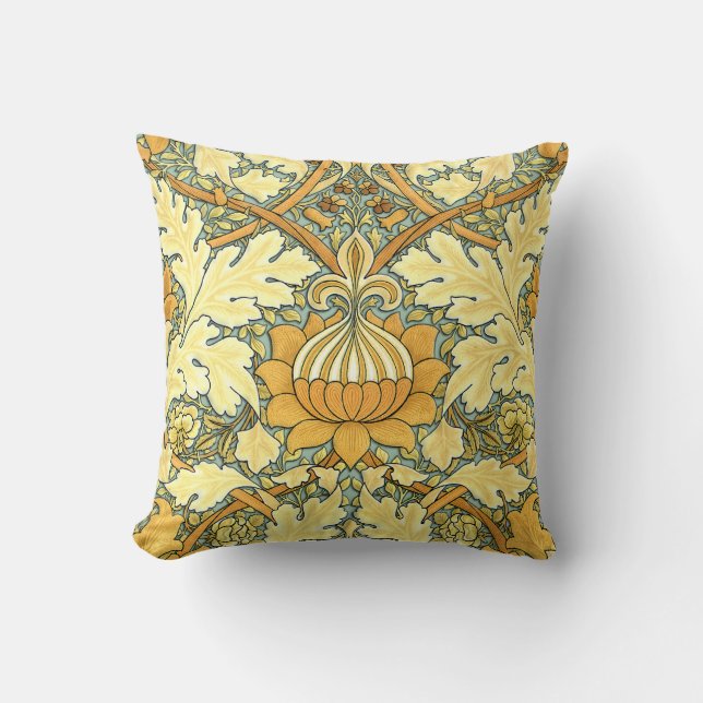 Coussin Motif floral riche de William Morris (Recto)
