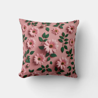 Coussin Motif Floral rose Jeu d'oreiller