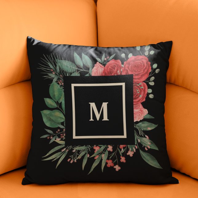 Coussin Motif floral rose rouge (Créateur téléchargé)