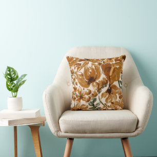 Coussin Motif floral rustique d'automne 