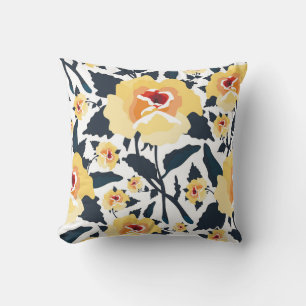 Coussin Motif floral sans couture avec roses. texti transp