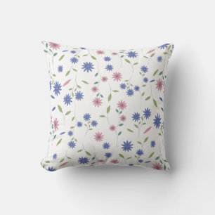Coussin Motif floral sans couture rose et bleu