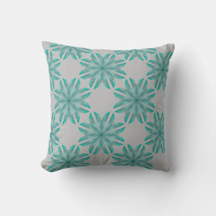 Coussin Motif floral sur gris clair