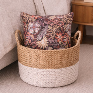 Coussin Motif floral terracotta boho
