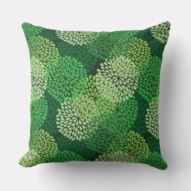 Coussin Motif floral vert (Recto)