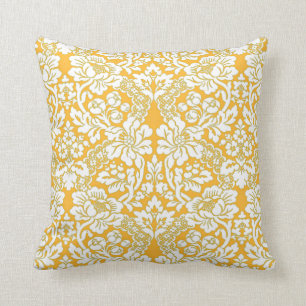 Coussin Motif floral vintage crème de dentelle de damass