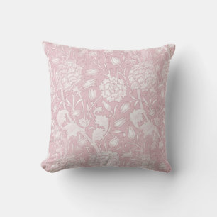 Coussin Motif Floral William Morris en rose