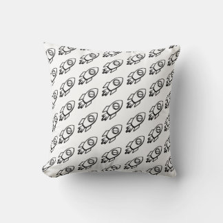 Coussin Motif Flying Rocket Sketch