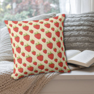 Coussin Motif Fraise 