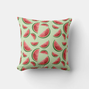 Coussin Motif Fruit De Pastèque Sur Vert