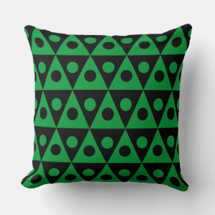 Coussin Motif géométrique 260514 - Vert herbe sur noir