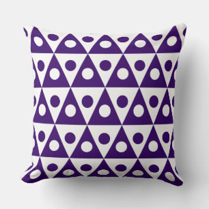 Coussin Motif géométrique 260514 - Violet profond sur blan