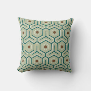 Coussin Motif géométrique à hexagones entrelacés