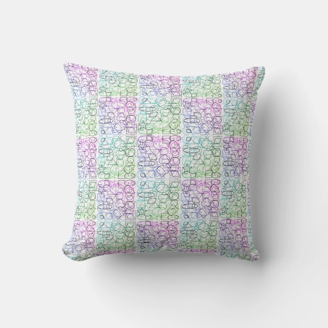 Coussin Motif géométrique Abstrait | Carrelé et filtré | (Recto)