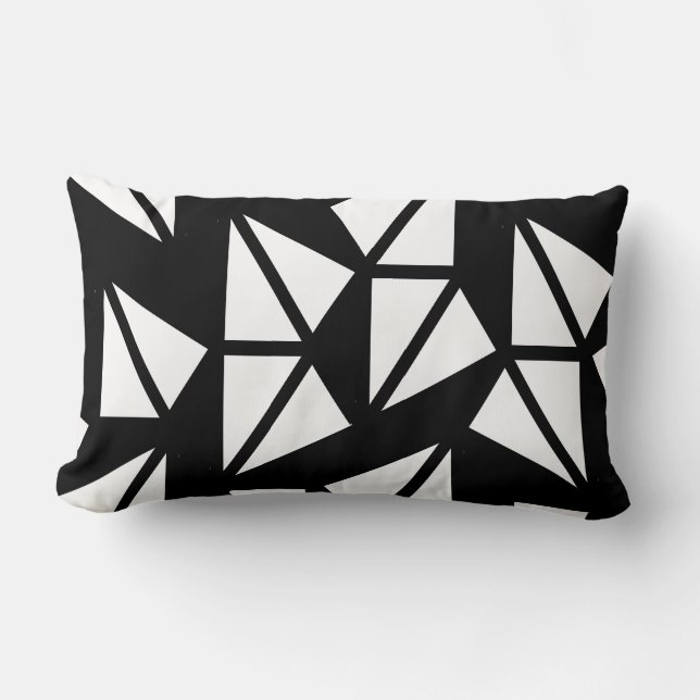 coussin motif géométrique Abstrait noir et blanc (Recto)