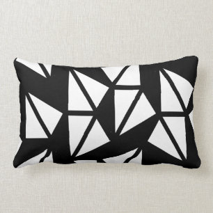 coussin motif géométrique Abstrait noir et blanc