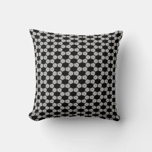 Coussin Motif géométrique argent noir élégant