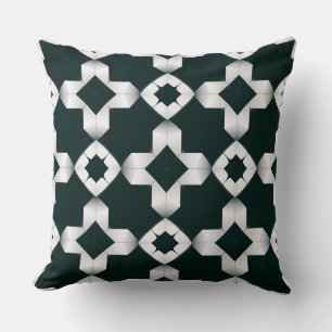 Coussin Motif Géométrique avec Croix Blanches