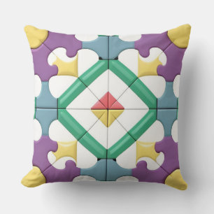Coussin Motif Géométrique Avec Des Couleurs Vives