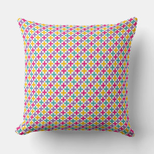 Coussin Motif géométrique avec forme de croix vibrante