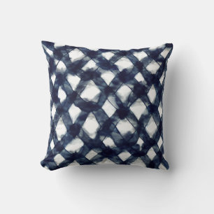 Coussin Motif géométrique bleu couleur encre