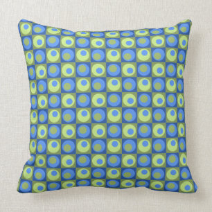 Coussin Motif géométrique Carré vert périphérique