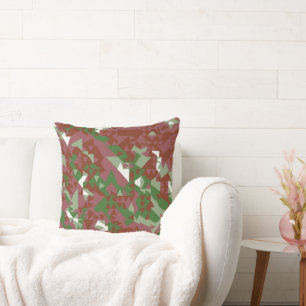 Coussin Motif géométrique de Noël rétro éclectique moderne