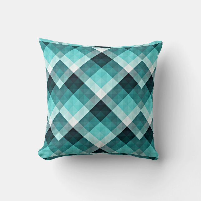 Coussin Motif géométrique de turquoise (Recto)