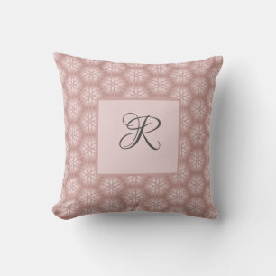 Coussin Motif géométrique girly pailleté or rose