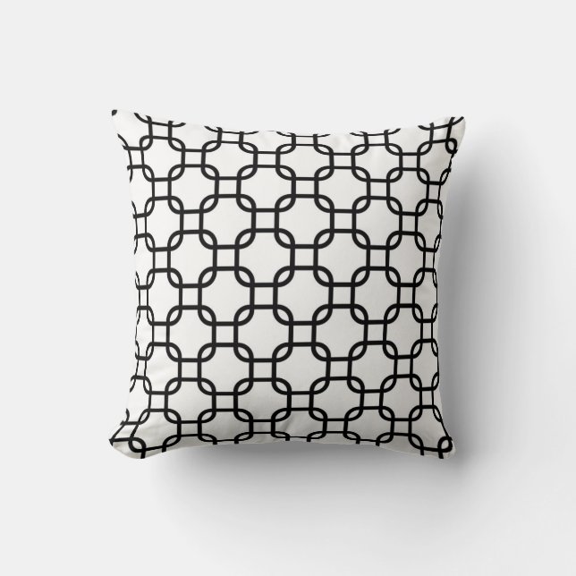 Coussin Motif géométrique I noir et blanc (Recto)