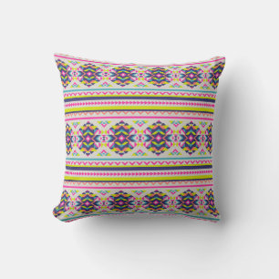 Coussin Motif géométrique inspiré par Aztec coloré