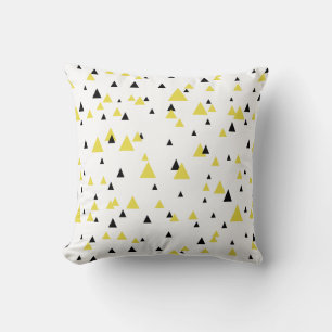 Coussin Motif géométrique jaune et noir Personnalisé