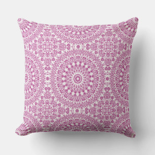 Coussin Motif géométrique mandala magenta